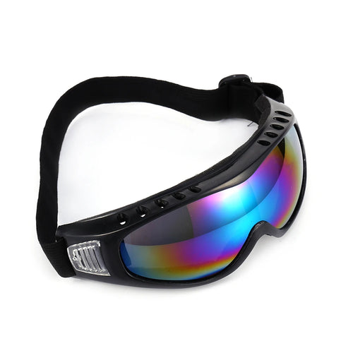 Ski goggles with rainbow mirror lens - front view